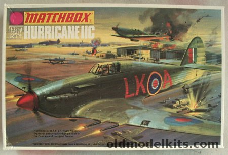 Matchbox 1/72 Hawker Hurricane IIC - RAF No. 87 Sq Night Ops 1941 or No.3 Sq 1941, PK-11 plastic model kit